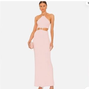NWT$440 Alice + Olivia English Rose Marguerite Cutout Jersey Halter Maxi Dress